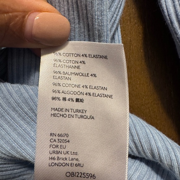 Anthropologie Pilcro Evanna Ribbed light blue long sleeve top size Large - Picture 9 of 10